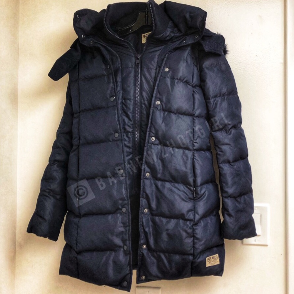 Women's Navy Puffer Coat